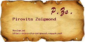 Pirovits Zsigmond névjegykártya