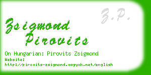 zsigmond pirovits business card